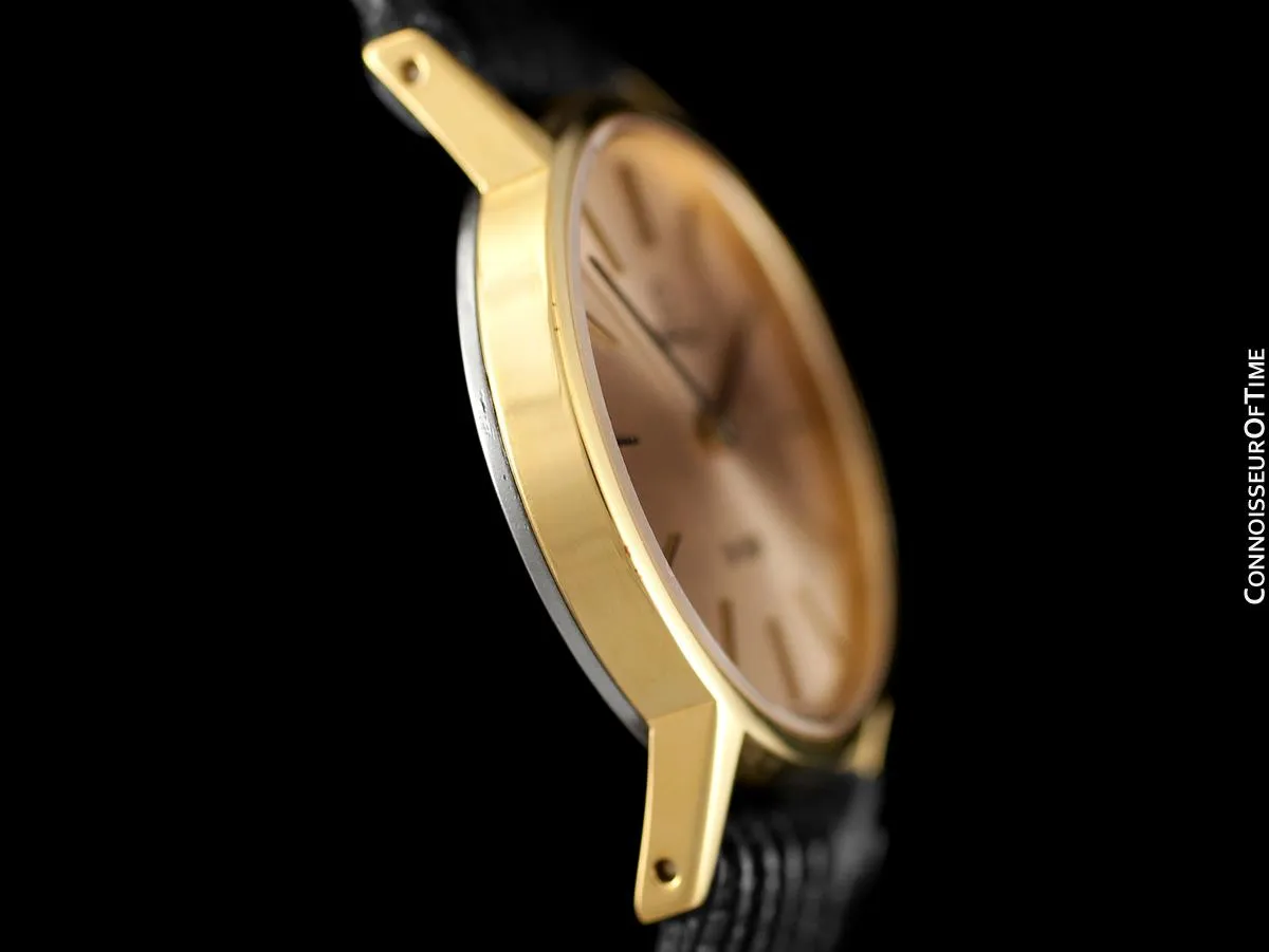 1979 Omega De Ville Vintage Ladies Dress Watch with Peach Dial - 18K Gold Plated & Stainless Steel