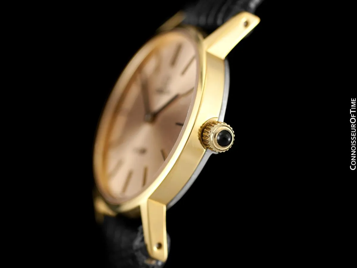 1979 Omega De Ville Vintage Ladies Dress Watch with Peach Dial - 18K Gold Plated & Stainless Steel