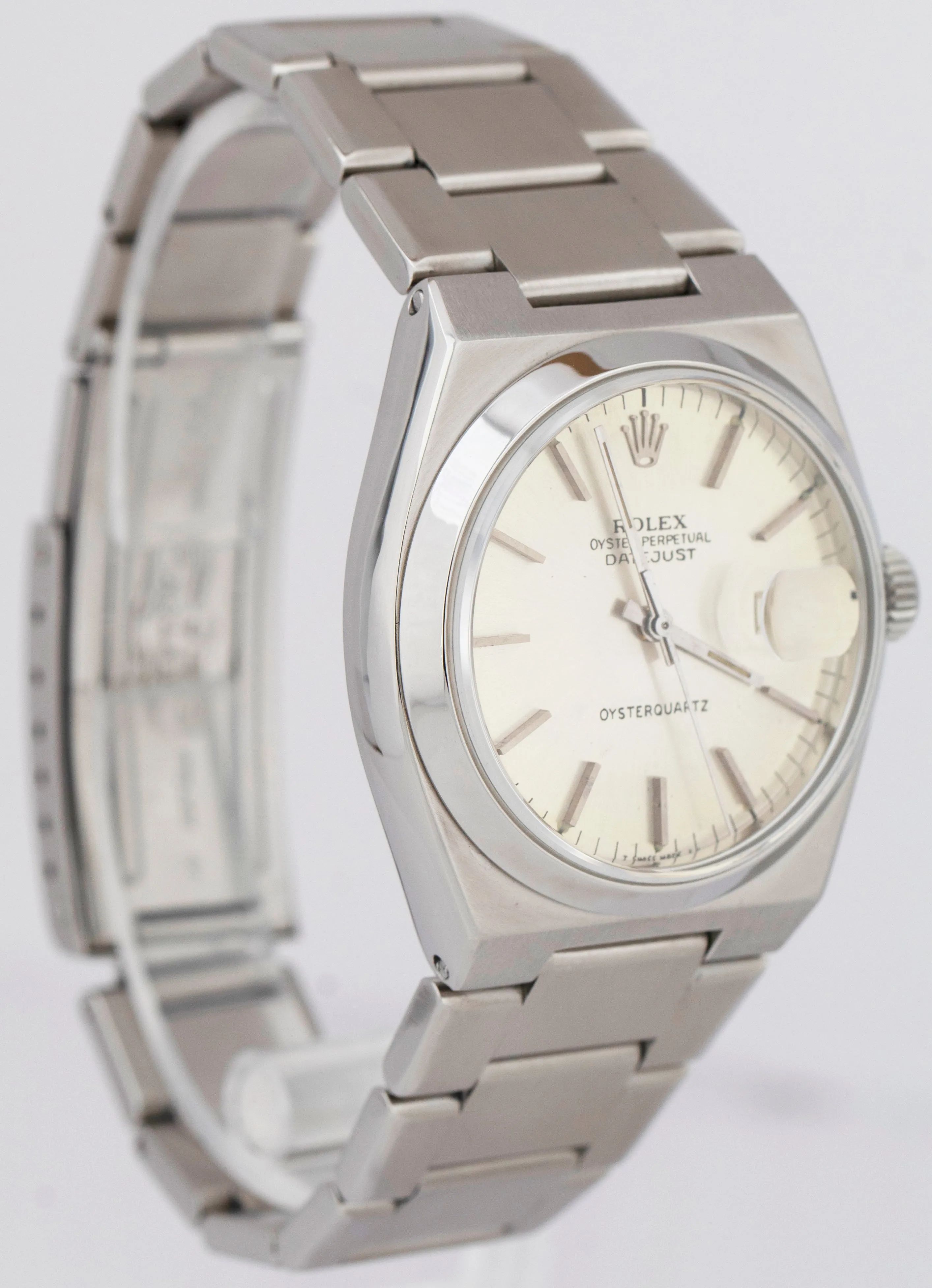 1979 Rolex Oysterquartz DateJust Stainless Steel Quartz Silver 36mm Watch 17000