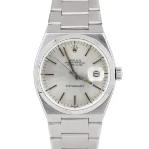 1979 Rolex Oysterquartz DateJust Stainless Steel Quartz Silver 36mm Watch 17000