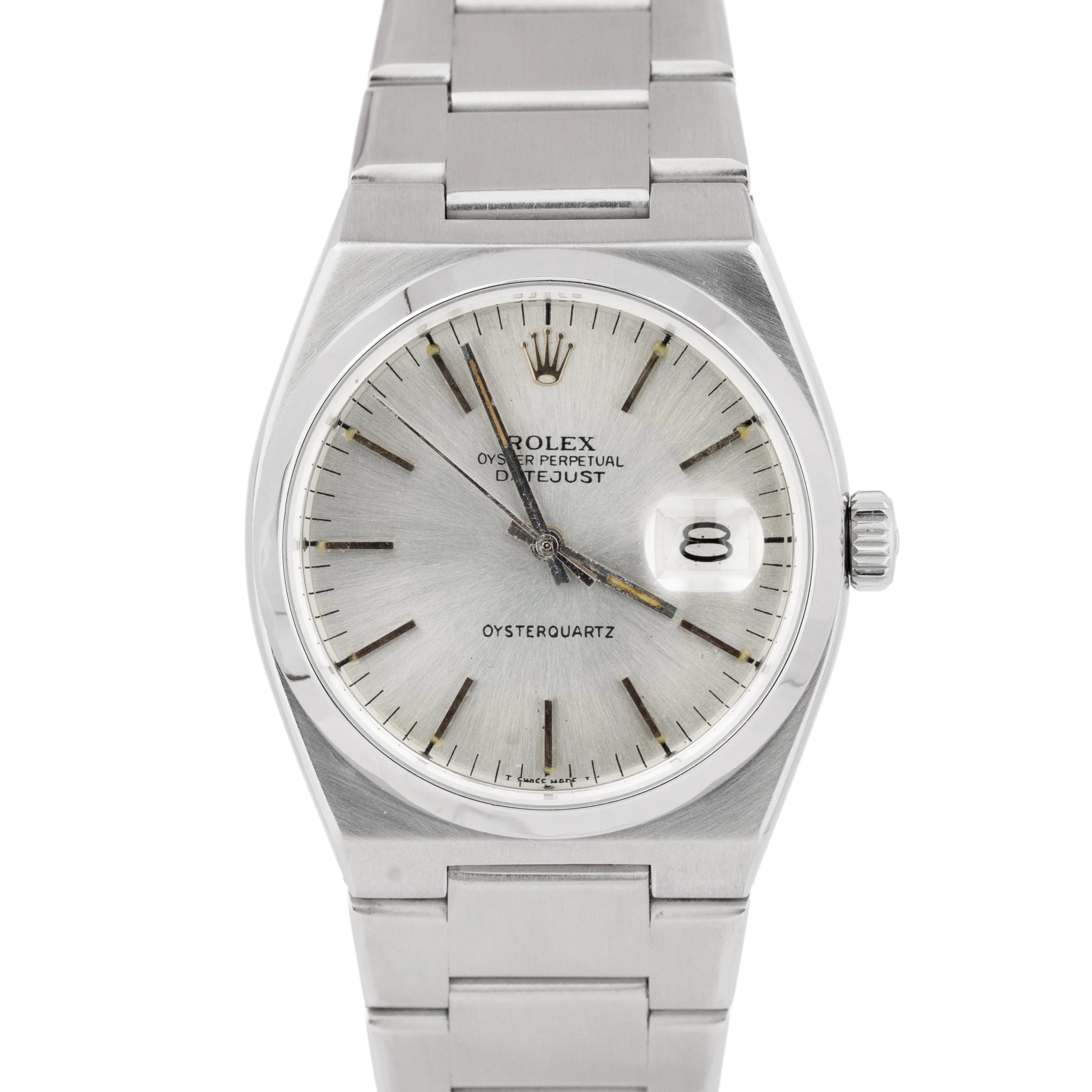 1979 Rolex Oysterquartz DateJust Stainless Steel Quartz Silver 36mm Watch 17000