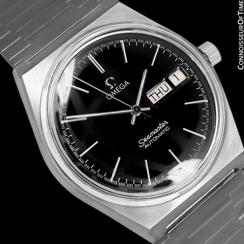 1980 Omega Seamaster Vintage Mens Bracelet Watch, Automatic, Day Date - Stainless Steel