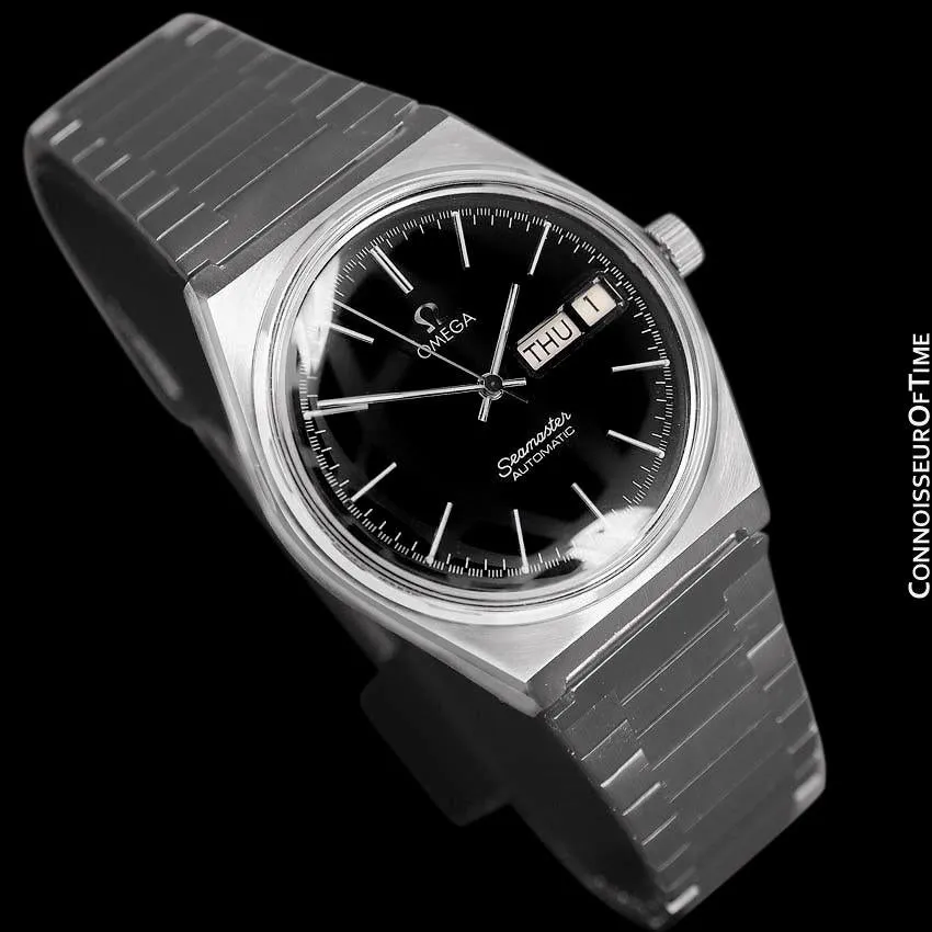 1980 Omega Seamaster Vintage Mens Bracelet Watch, Automatic, Day Date - Stainless Steel