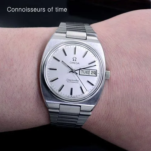 1980 Omega Seamaster Vintage Mens Bracelet Watch, Automatic, Day Date - Stainless Steel