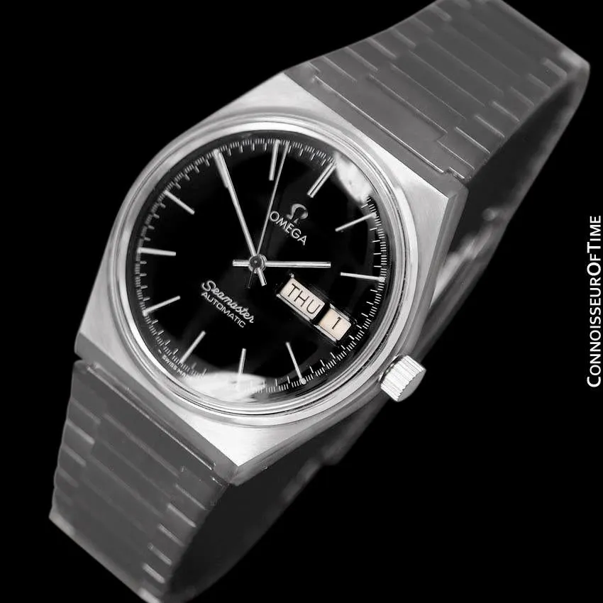 1980 Omega Seamaster Vintage Mens Bracelet Watch, Automatic, Day Date - Stainless Steel