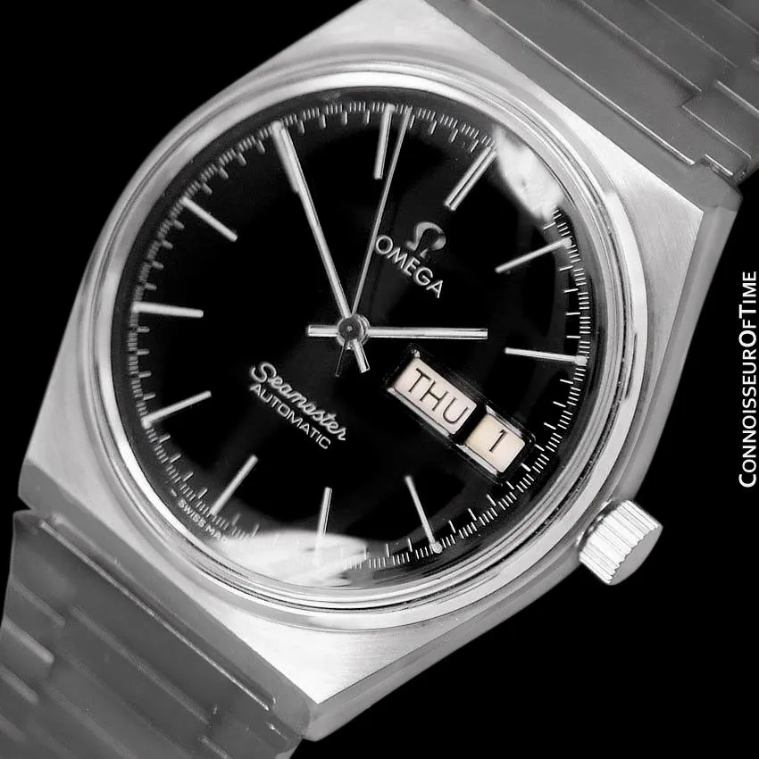 1980 Omega Seamaster Vintage Mens Bracelet Watch, Automatic, Day Date - Stainless Steel