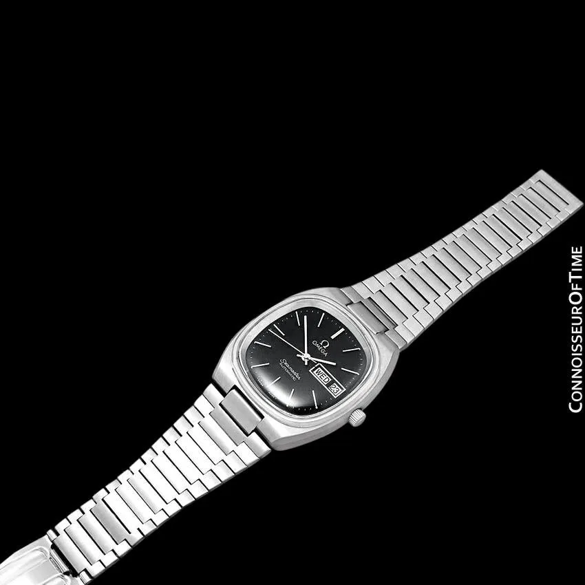 1980 Omega Seamaster Vintage Mens TV Watch, Automatic, Day Date - Stainless Steel