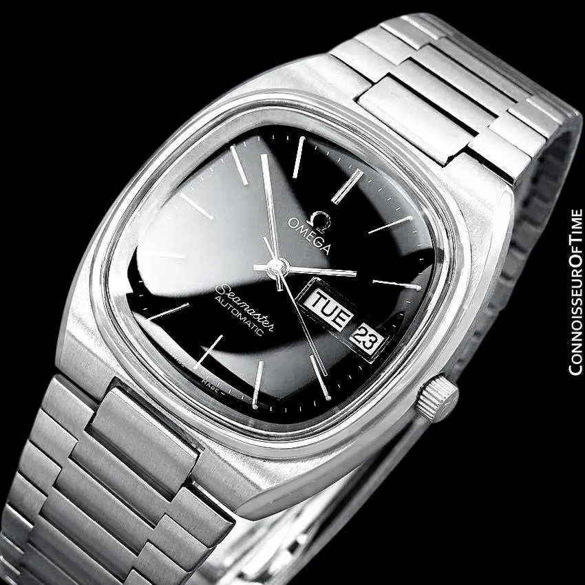 1980 Omega Seamaster Vintage Mens TV Watch, Automatic, Day Date - Stainless Steel