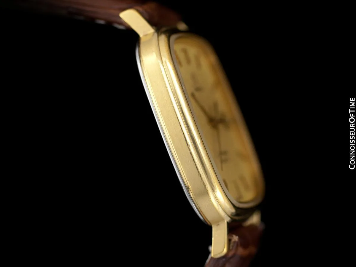 1980's Omega Seamaster Vintage Mens Quartz Watch with Date - 18K Gold Plated & Stainless Steel