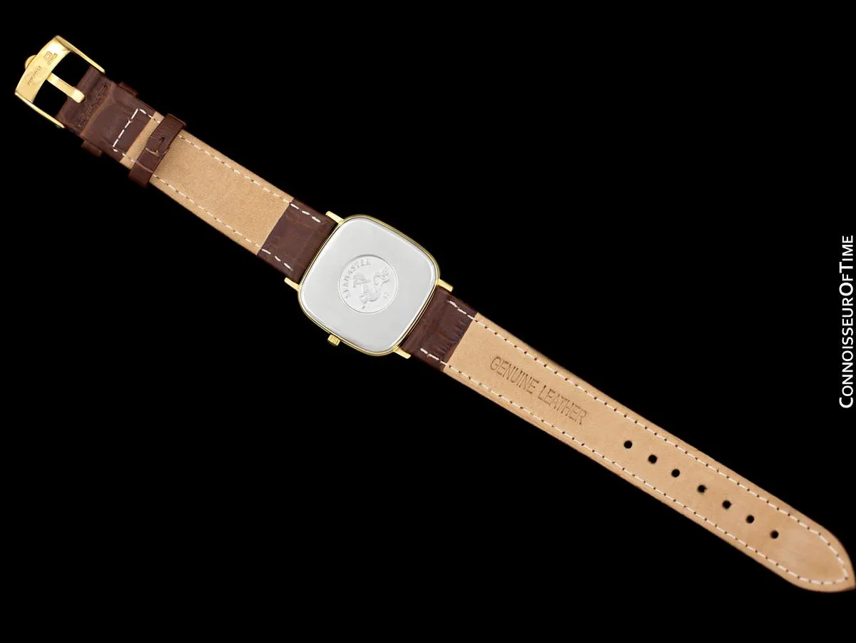 1980's Omega Seamaster Vintage Mens Quartz Watch with Date - 18K Gold Plated & Stainless Steel