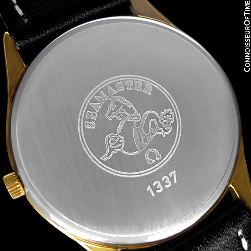 1982 Omega Seamaster Classic Accuset Vintage Mens Quartz Watch - 18K Gold Plated and Stainless Steel