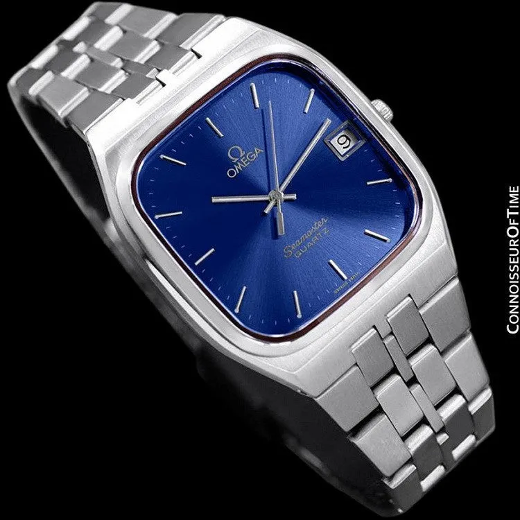 1983 Omega Seamaster Classic Accuset Retro Vintage Mens Quartz Watch, Date - Stainless Steel