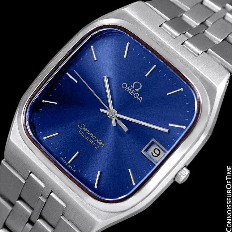 1983 Omega Seamaster Classic Accuset Retro Vintage Mens Quartz Watch, Date - Stainless Steel