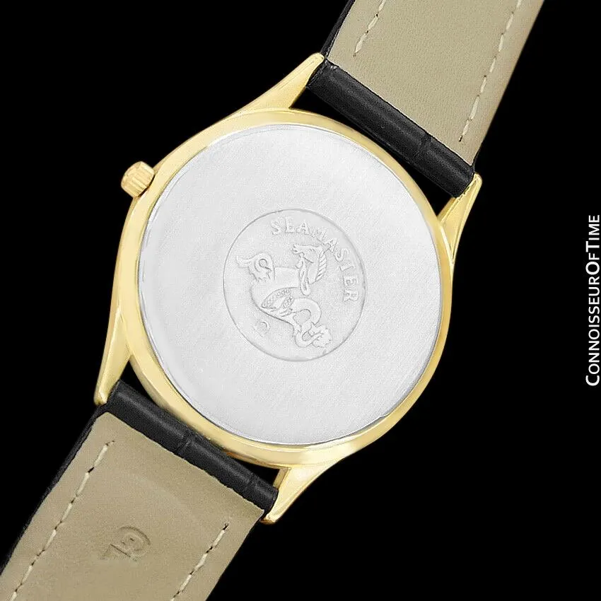 1984 Omega Seamastr Brest Vintage Mens Quartz Watch - 18K Gold Plated & Stainless Steel