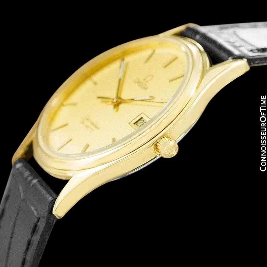 1984 Omega Seamastr Brest Vintage Mens Quartz Watch - 18K Gold Plated & Stainless Steel