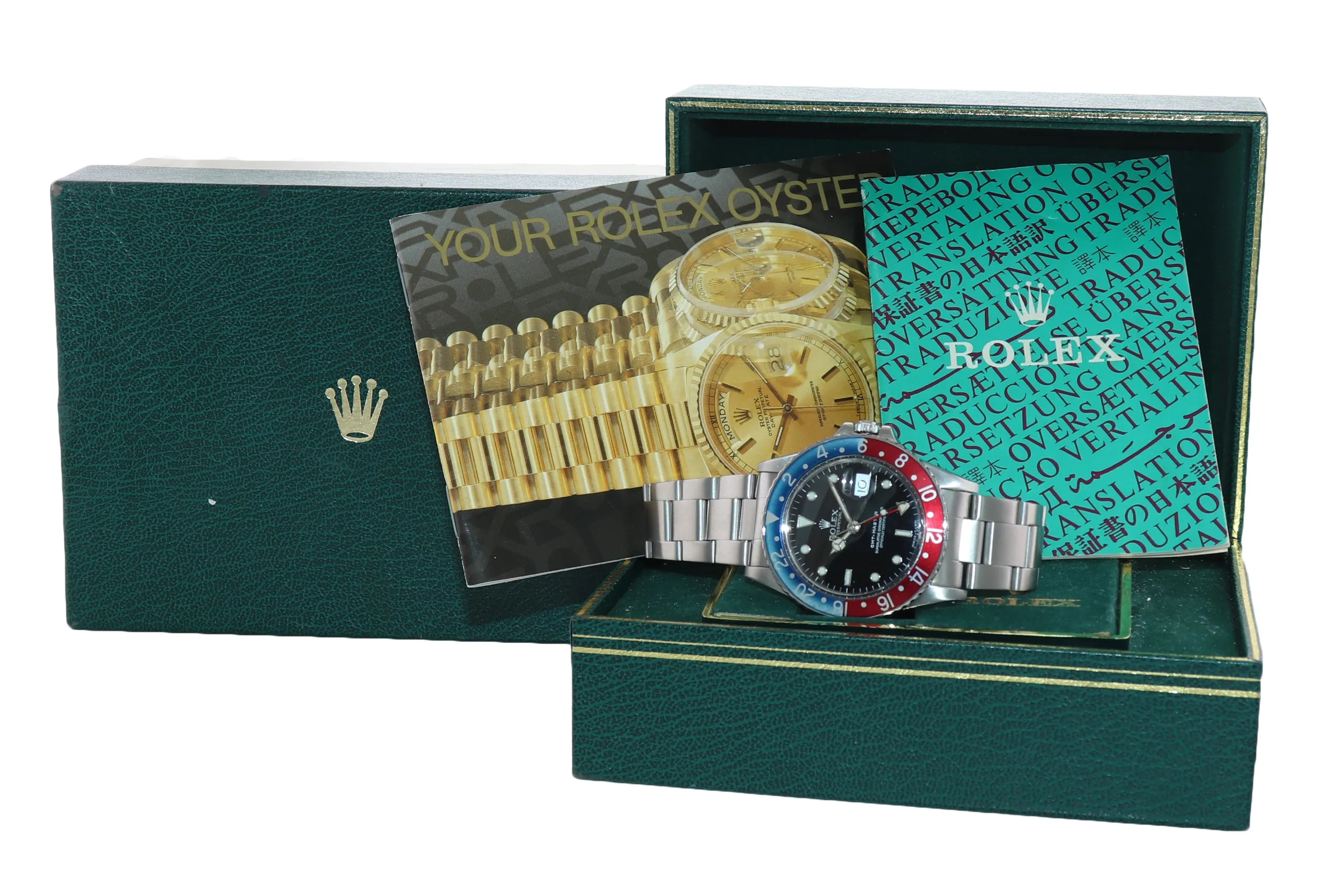 1986 Rolex GMT-Master Pepsi Blue Red Steel 16750 40mm Watch Box