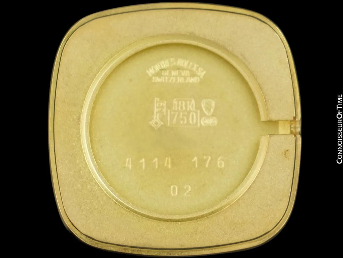 1987 Rolex Cellini Vintage Mens Midsize Handwound Watch, Ref. 4114 - 18K Gold