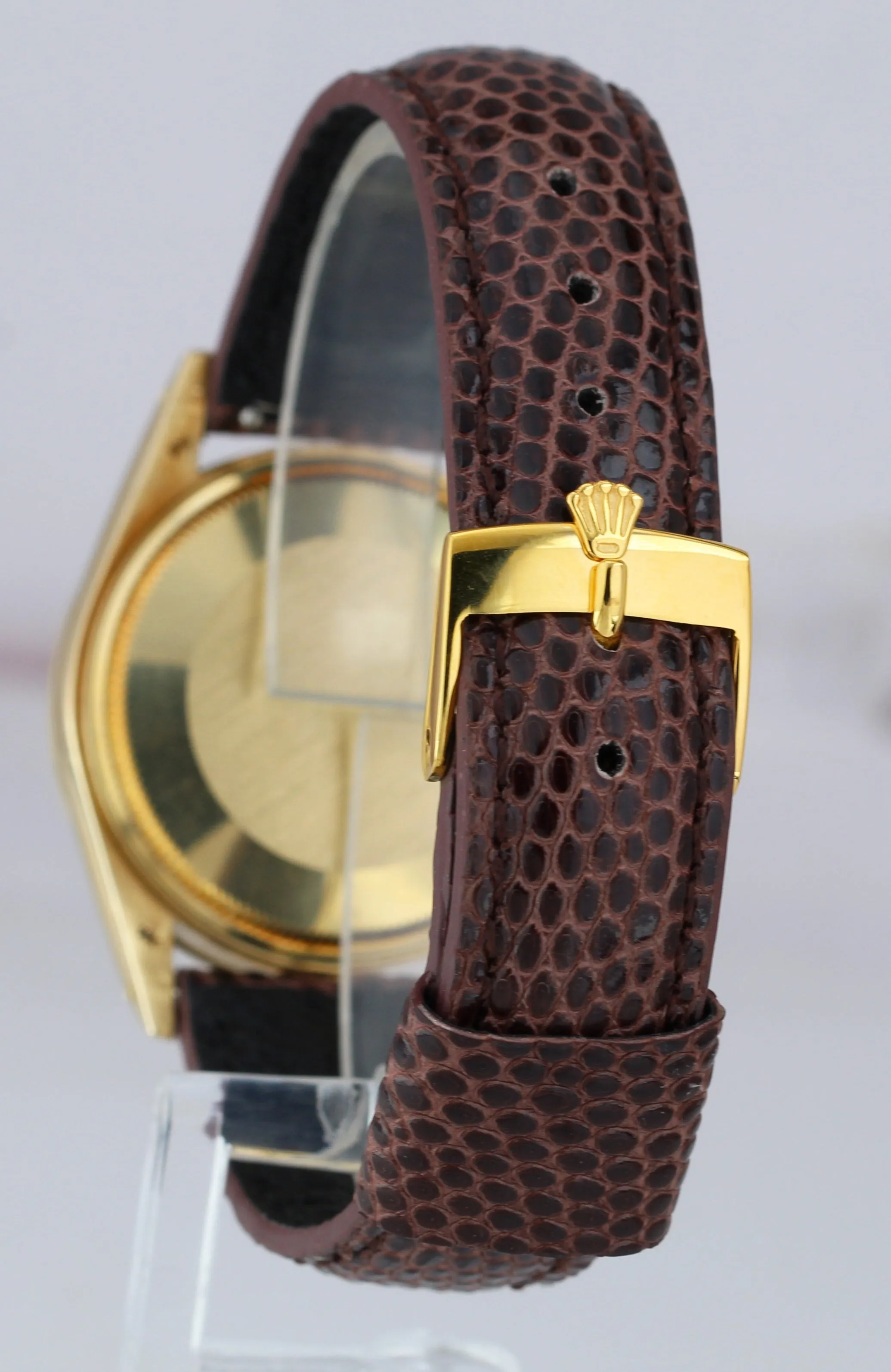 1988 UNPOLISHED Rolex Date 15037 14K Yellow Gold 34mm Champagne Dial Watch