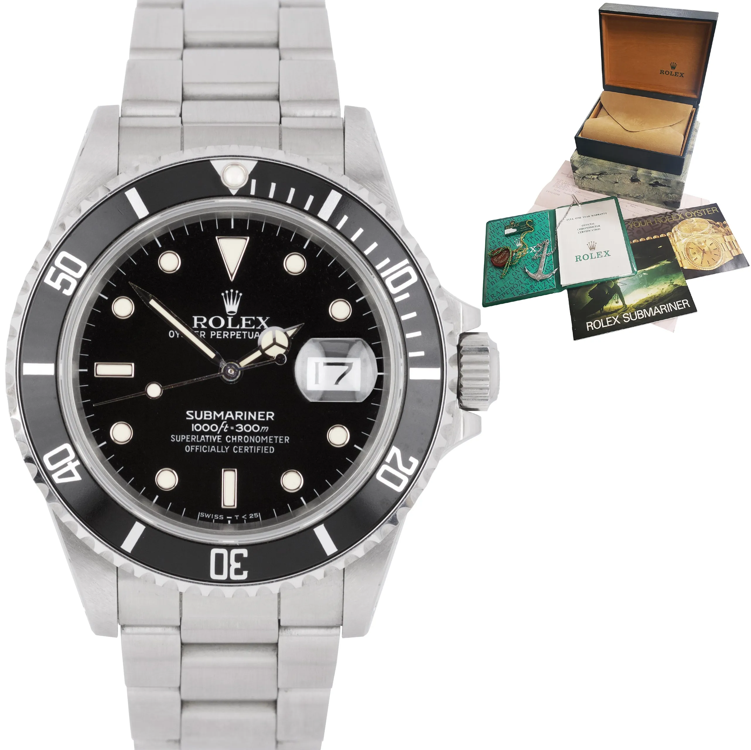 1988 UNPOLISHED Rolex Submariner TRIPLE-ZERO Stainless Steel 40mm Watch 168000