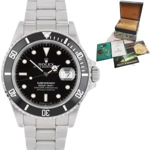 1988 UNPOLISHED Rolex Submariner TRIPLE-ZERO Stainless Steel 40mm Watch 168000