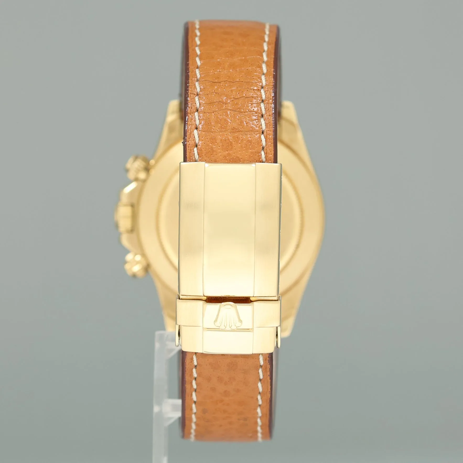 1991 MINT Rolex Daytona Zenith 16518 White Inverted 6 Chrono Leather Yellow Gold Watch
