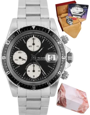 1992 Tudor Big Block Oysterdate 79170 BLACK REVERSE PANDA Chronograph 40mm Watch