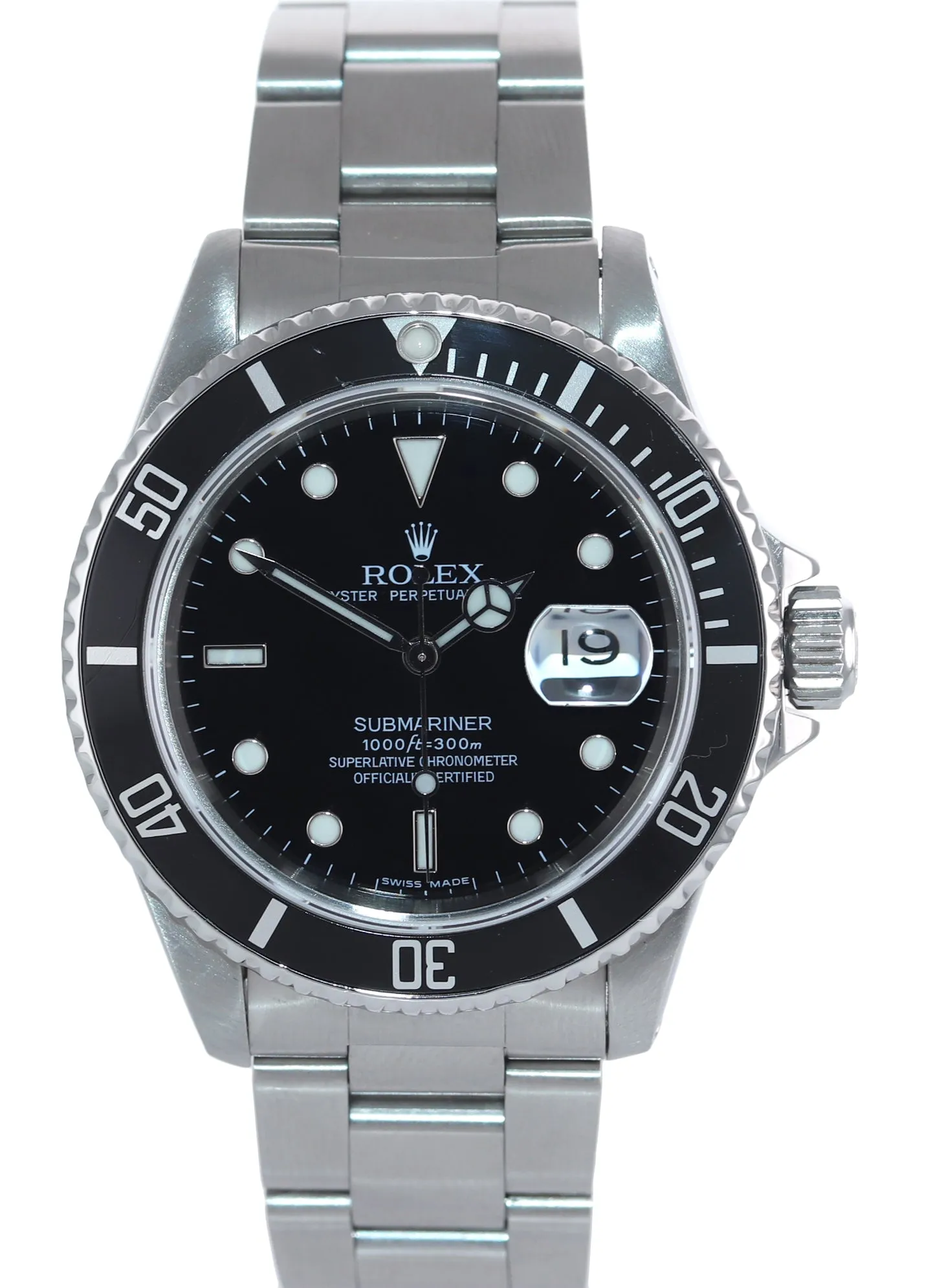 1995 Rolex Submariner Date 16610 Steel Black 40mm Dive Watch Box