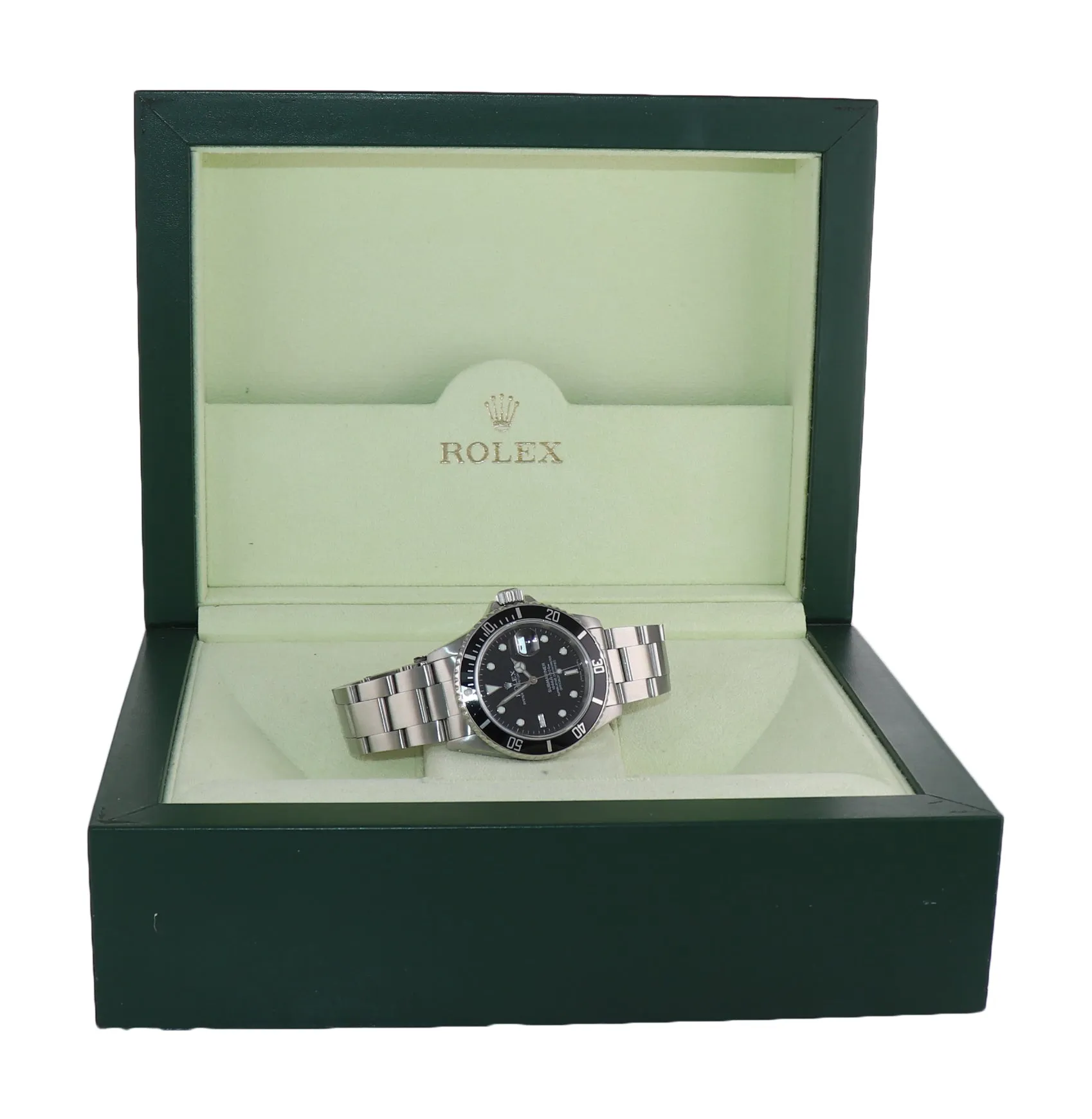 1995 Rolex Submariner Date 16610 Steel Black 40mm Dive Watch Box