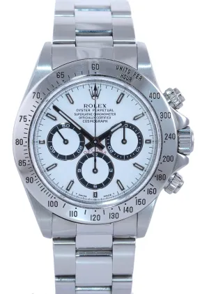 1998 Rolex 16520 Zenith Daytona Tritium White Dial 40mm Chronograph Watch Box