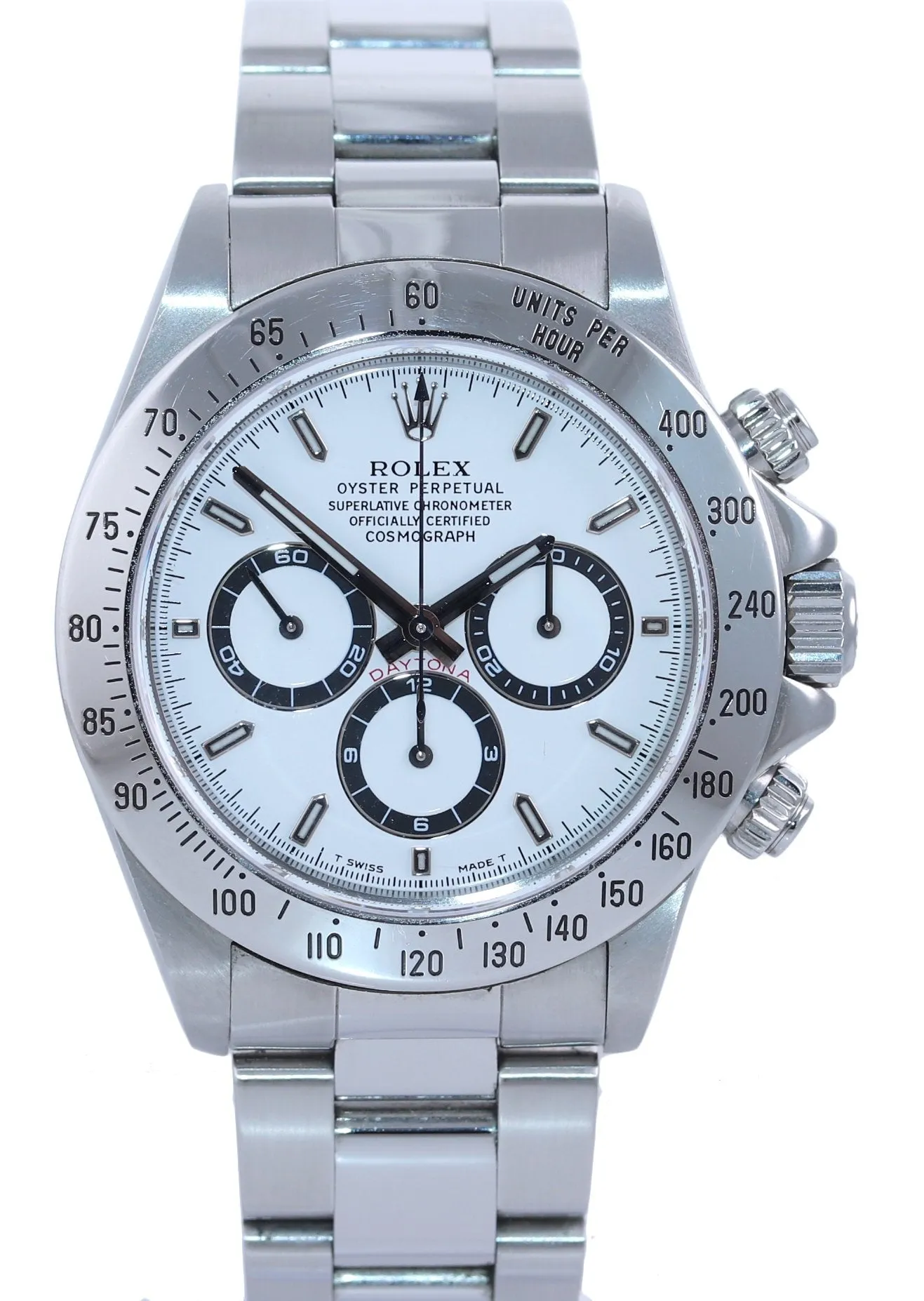 1998 Rolex 16520 Zenith Daytona Tritium White Dial 40mm Chronograph Watch Box