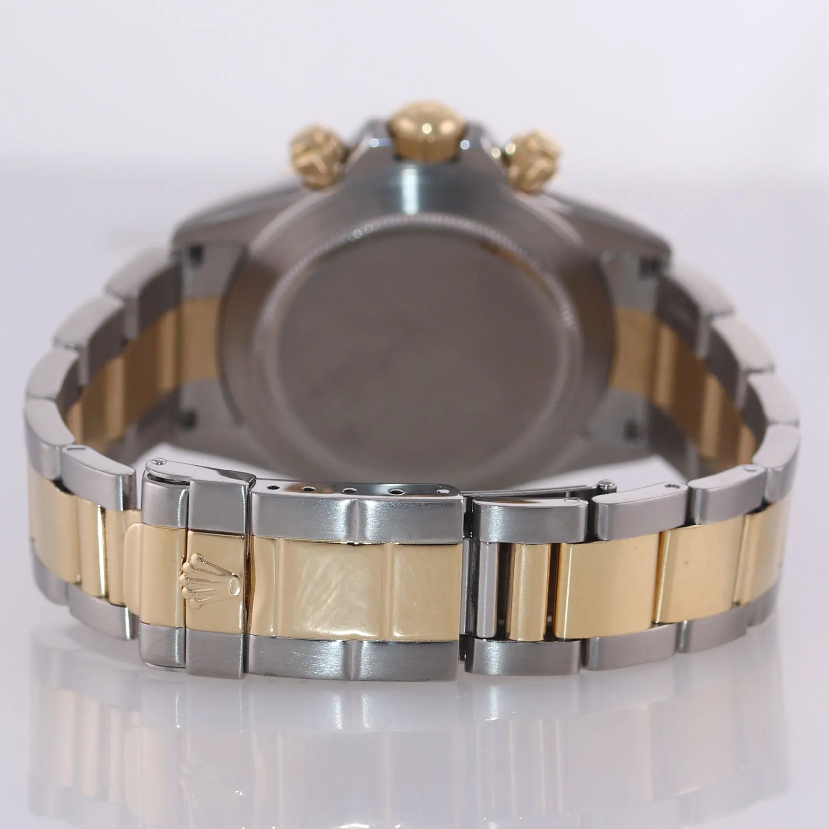 1999 Rolex Daytona Zenith Inverted Diamond Dial 16523 18k Gold Steel SEL Watch