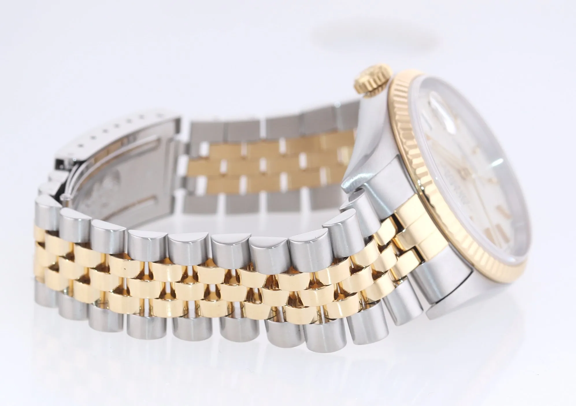 2004 Rolex DateJust 36mm 16233 Two Tone Steel 18k Gold Jubilee Silver Watch