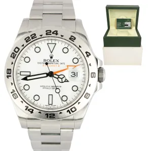 2011 Rolex Explorer II Orange POLAR WHITE 42mm GMT 216570 Watch Box & Papers