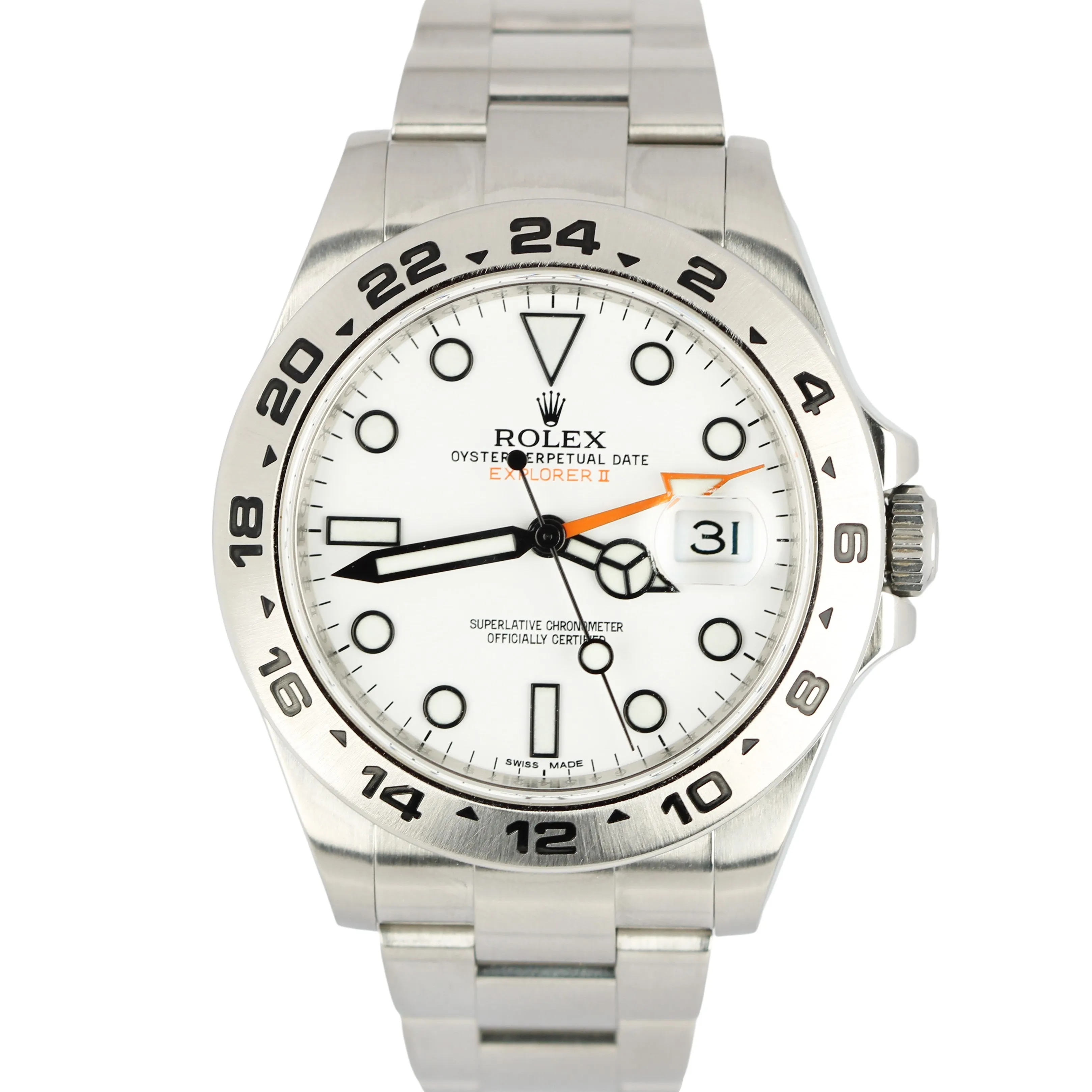2011 Rolex Explorer II Orange POLAR WHITE 42mm GMT 216570 Watch Box & Papers