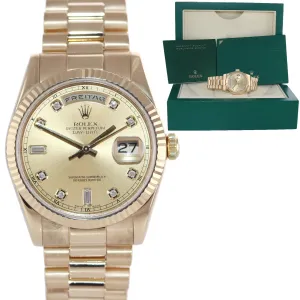 2015-2016 Rolex President Yellow Gold HEAVY BAND White Roman 118238 Watch