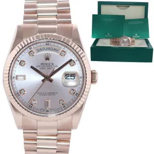 2015 Rolex President Day Date Rose Gold 118235 Diamond Heavy Buckle Watch Box