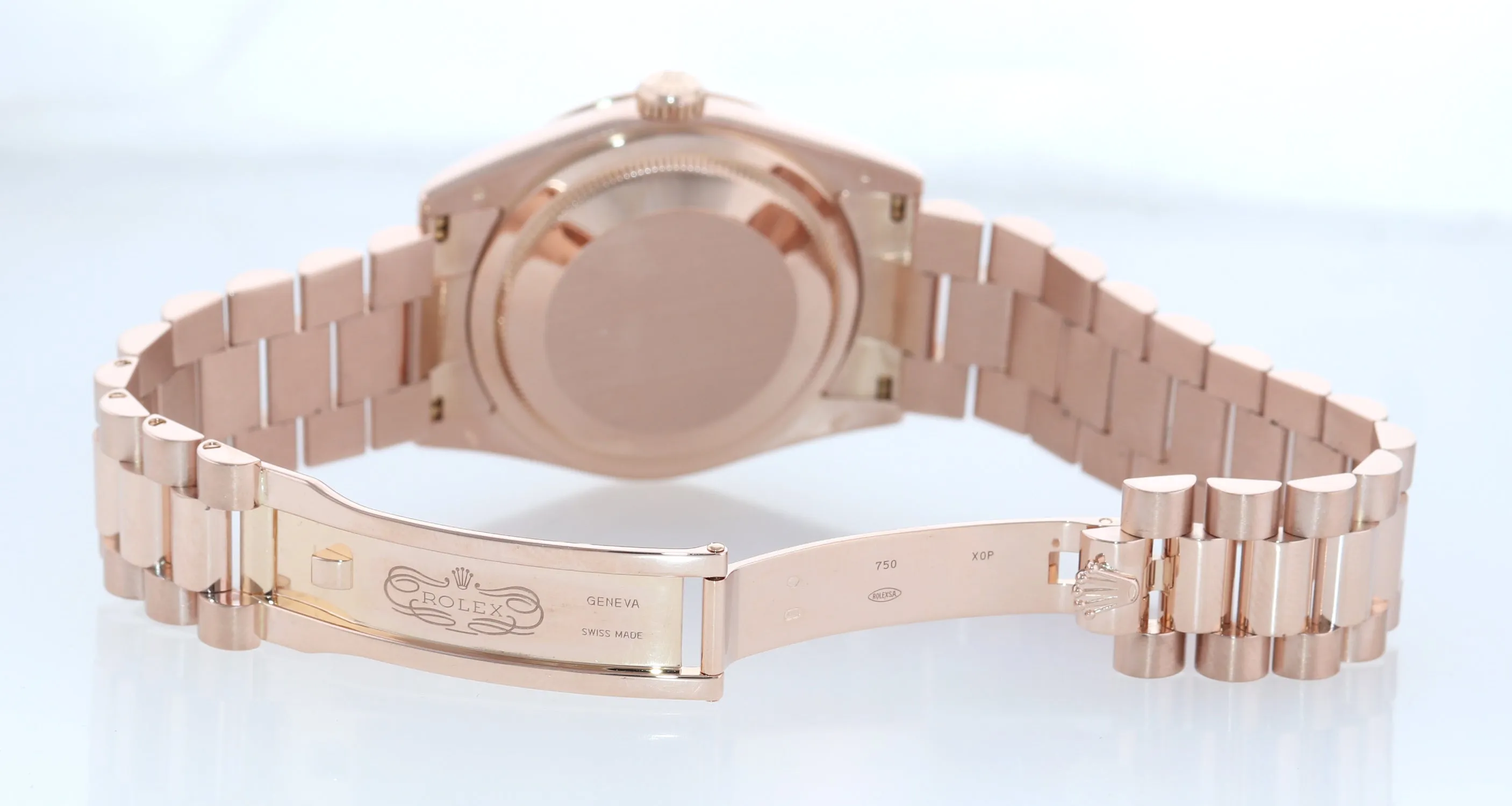 2015 Rolex President Day Date Rose Gold 118235 Diamond Heavy Buckle Watch Box