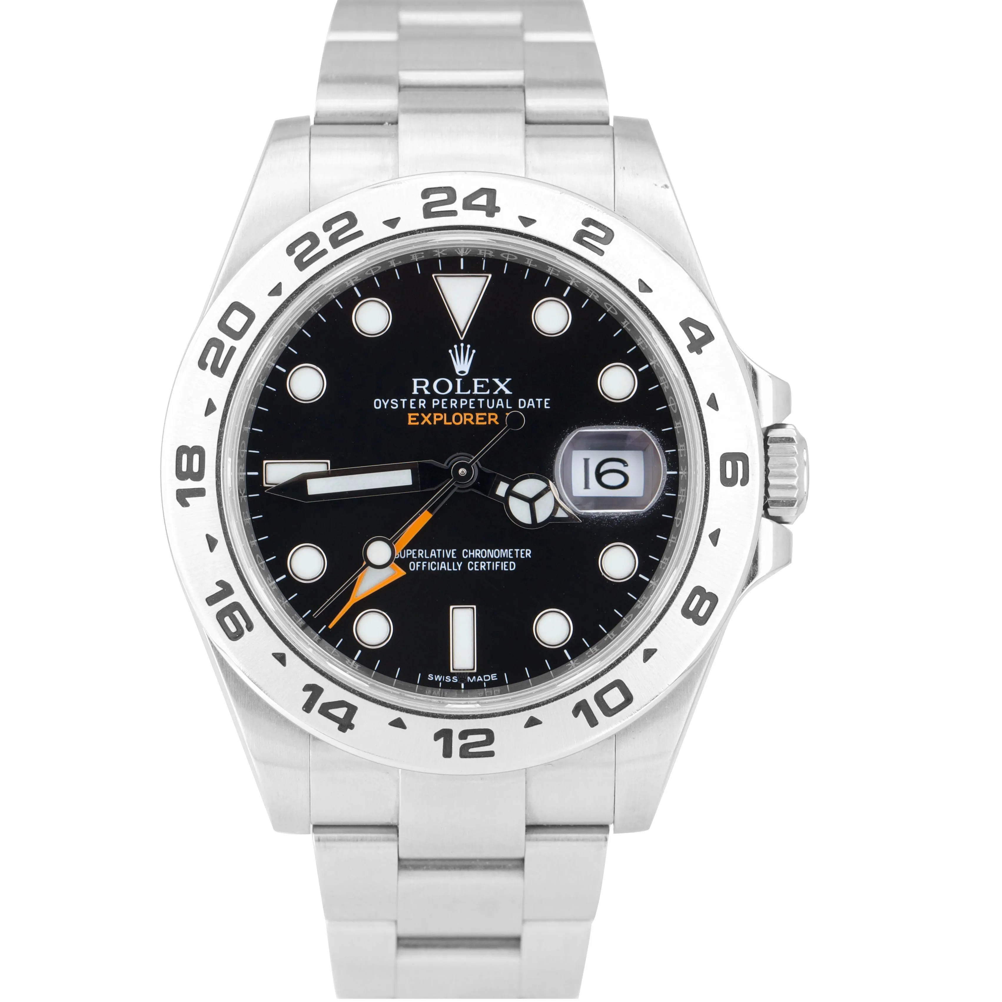 2017 Rolex Explorer II 42mm Black Orange Stainless Steel GMT Date Watch 216570