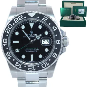 2018 PAPERS MINT Rolex GMT Master II 116710LN Steel Ceramic Black Ceramic Watch
