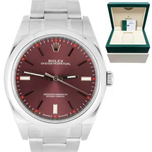 2018 Rolex Oyster Perpetual 39mm Grape Stainless Steel 114300 Watch B&P