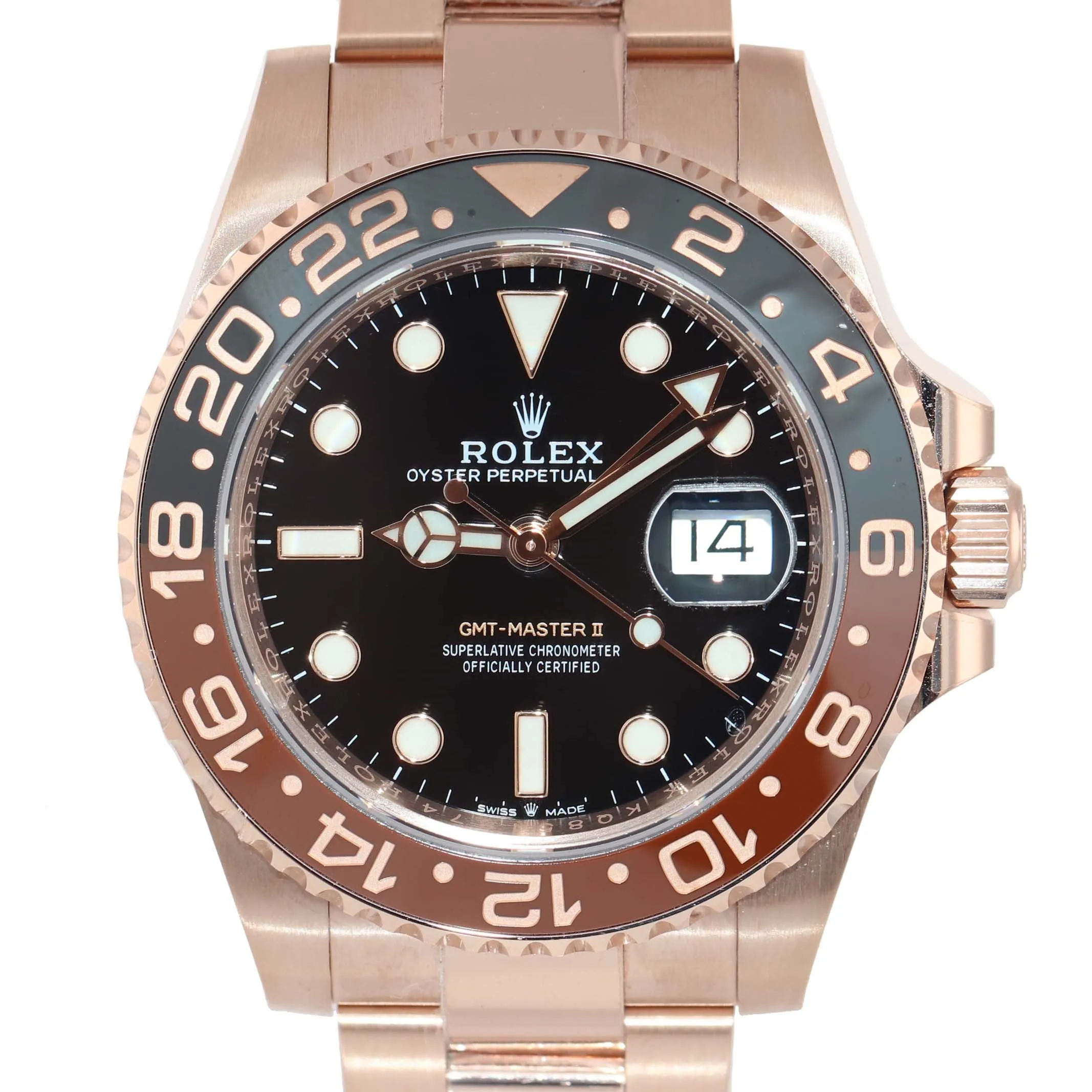 2019 MAY NEW PAPERS Rolex GMT Master II Root Beer Ceramic Rose Gold 126715 Watch