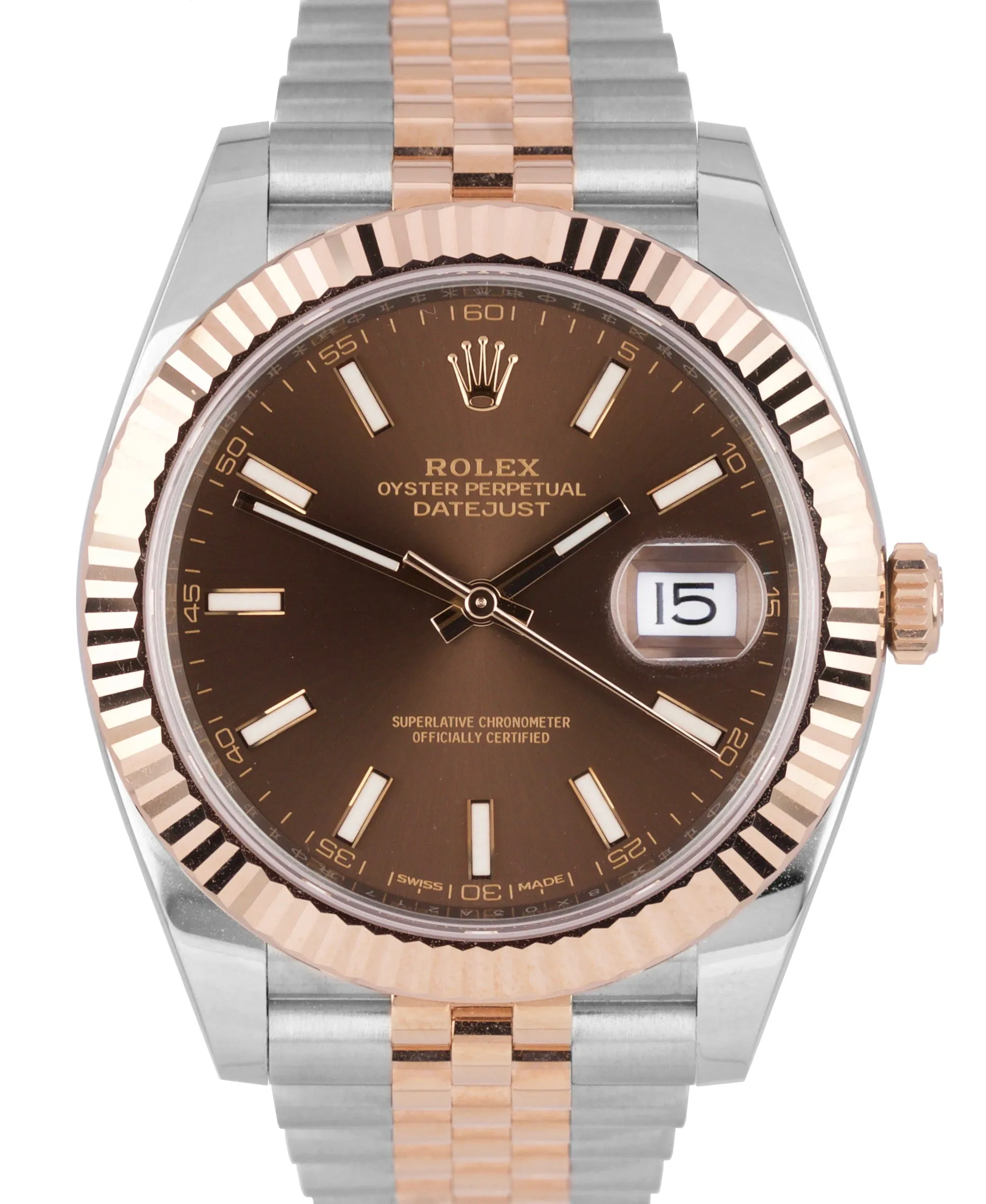 2019 Rolex DateJust 41 II 126331 Brown Everose Gold 18K Two-Tone Jubilee Watch