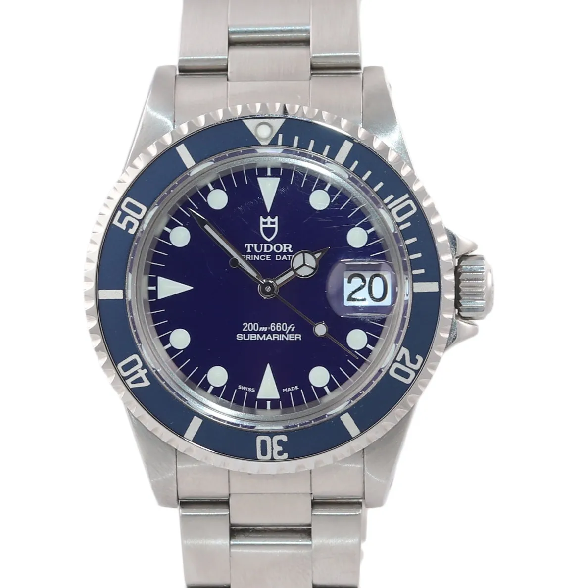 2019 ROLEX SERVICE Tudor Submariner Matte Blue 79090 Prince Date 40mm Watch