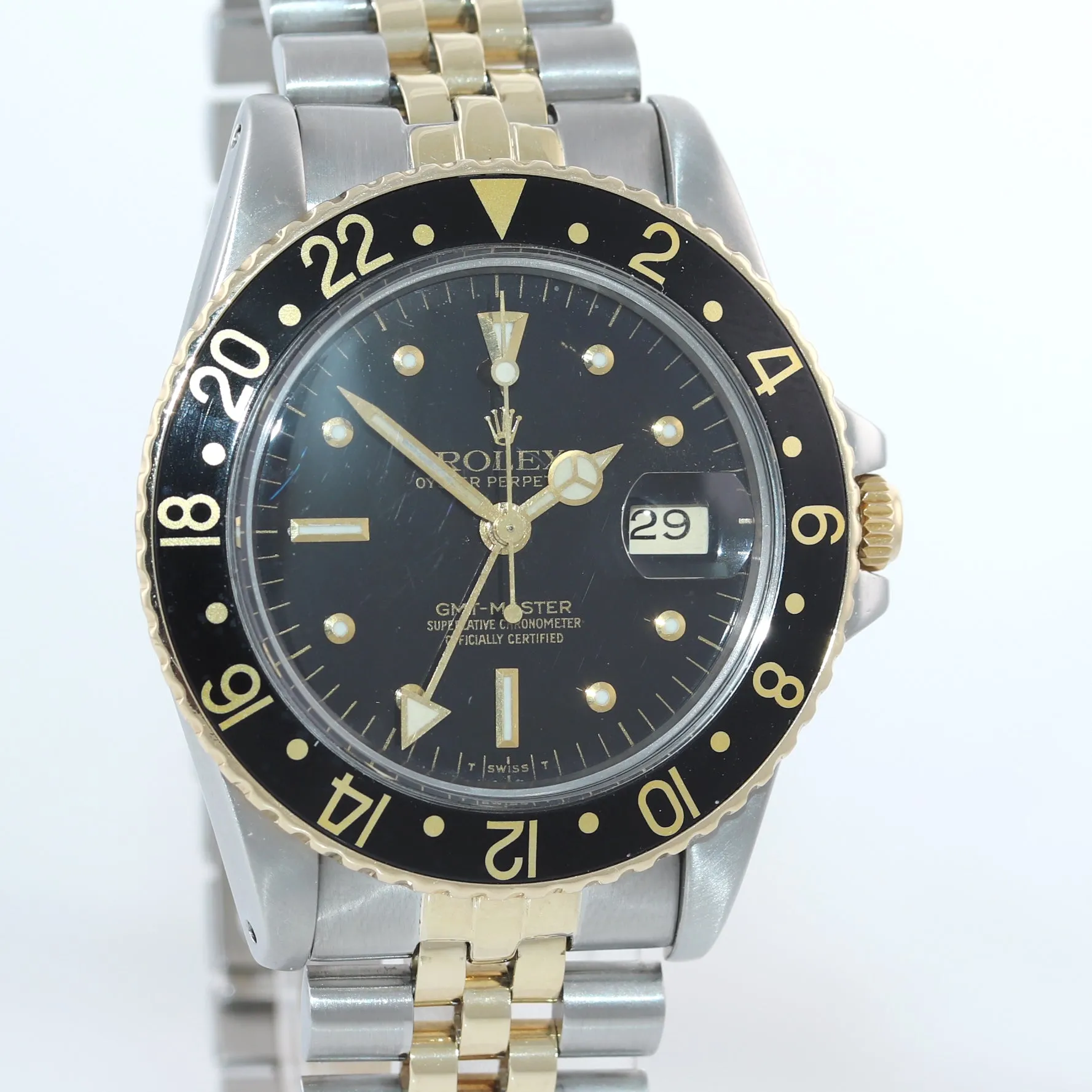 2020 Service Rolex GMT-Master 16753 Jubilee Two-Tone Nipple Steel Gold Black