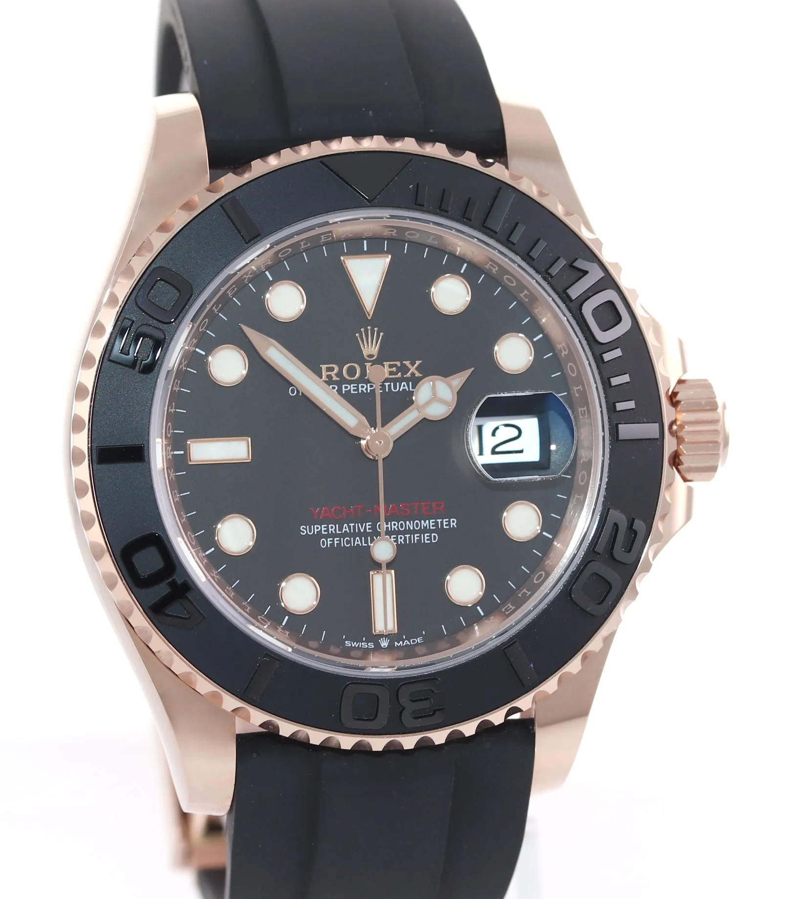 2021 BRAND NEW PAPERS Rolex Yacht-Master 126655 Everose 40mm Oysterflex Watch