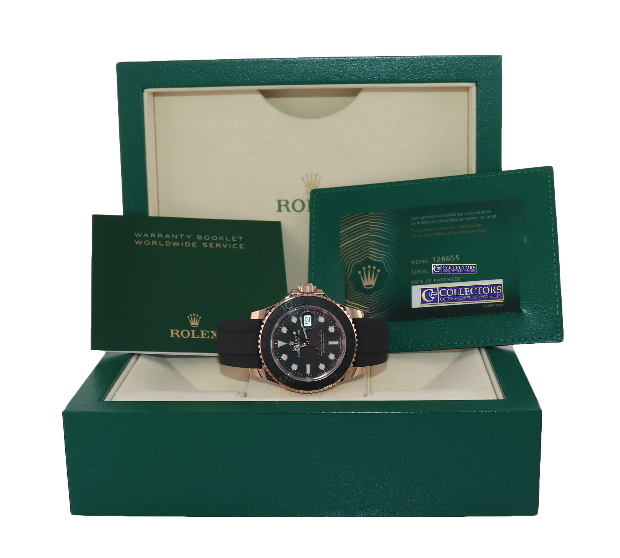 2021 BRAND NEW PAPERS Rolex Yacht-Master 126655 Everose 40mm Oysterflex Watch