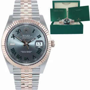 2021 NEW PAPERS Rolex DateJust 41 126331 Wimbledon Rose Gold Two-Tone Watch