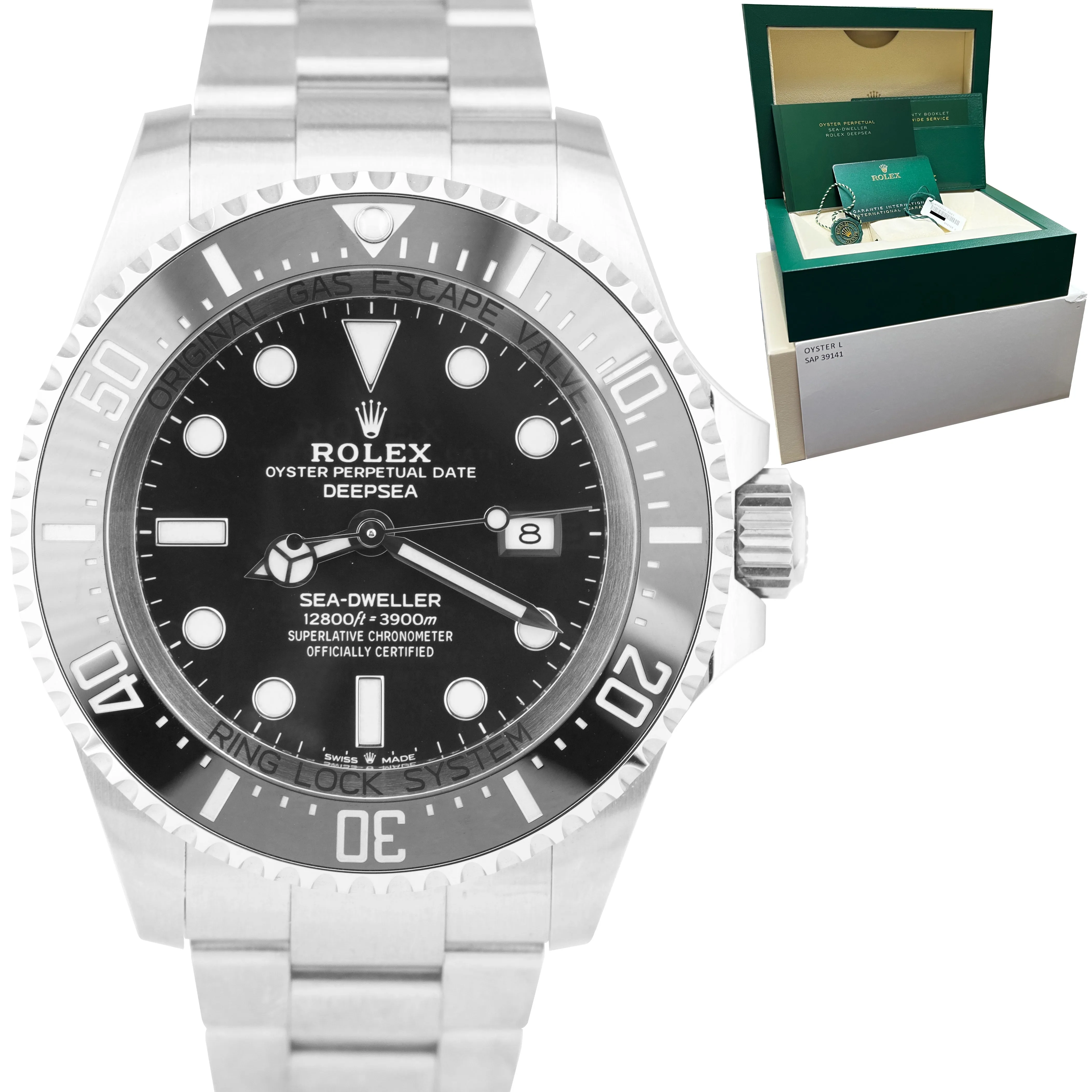 2022 Rolex Sea-Dweller Deepsea Black 44mm Stainless Steel Dive Watch 126660 B P