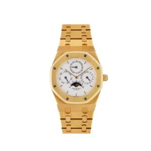 A&P Luxury Watches Royal Oak Perpetual Calendar 25654BA Yellow Gold White Dial