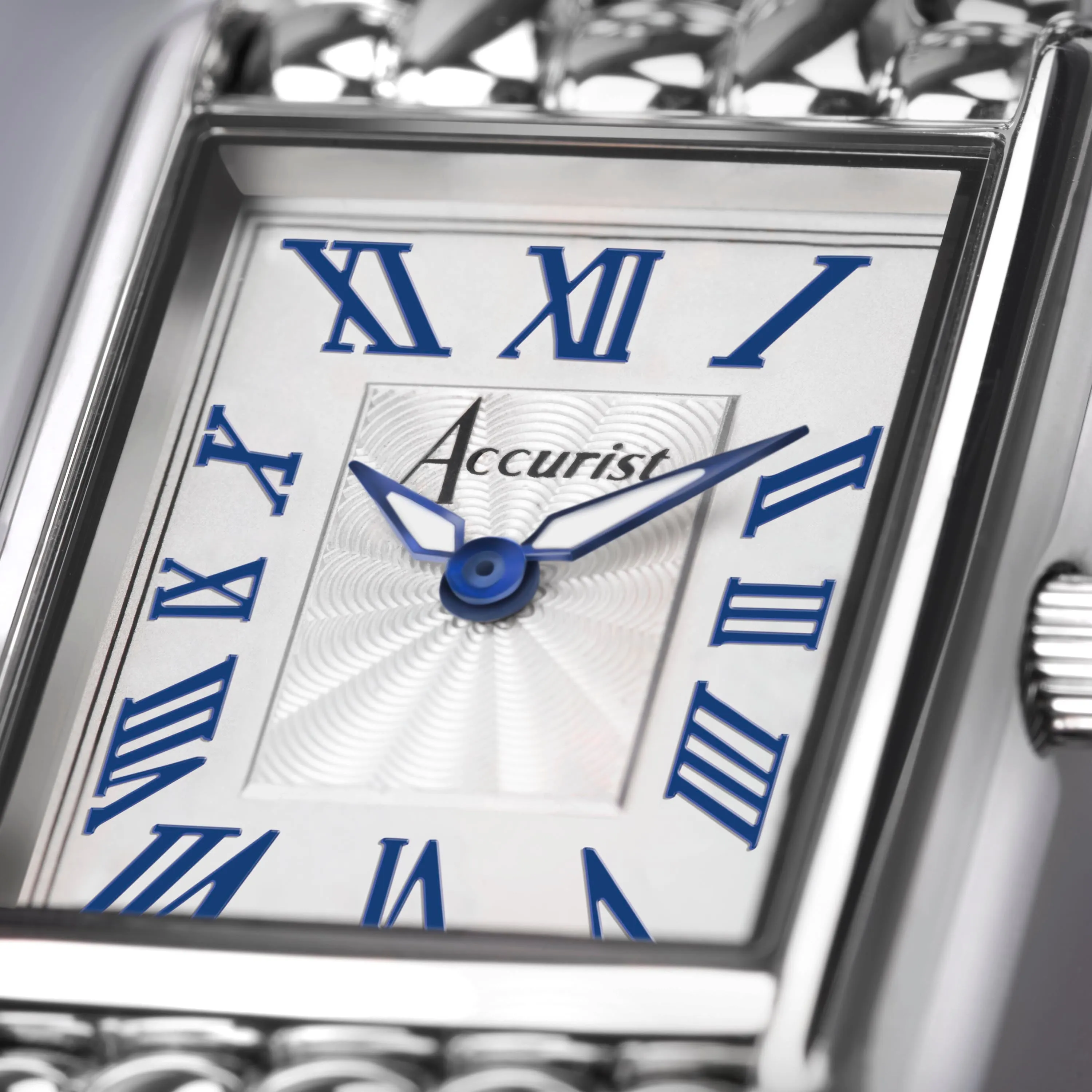 Accurist Rectangle Ladies Watch | Silver Case & Stainless Steel Bracelet with White Dial | 26mm